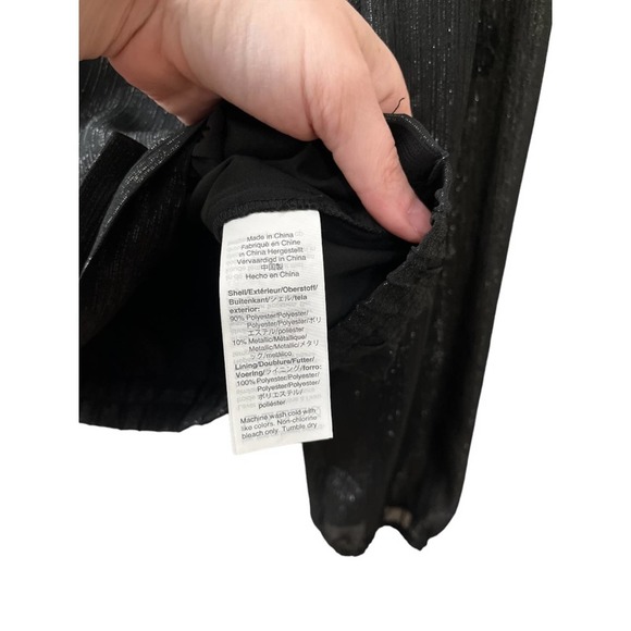 Madewell Black Shimmer Lyric Wrap Top Size Large Style #AF678 - Picture 5 of 8